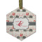 Elephants in Love Frosted Glass Ornament - Hexagon