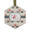 Elephants in Love Flat Glass Ornament - Hexagon w/ Couple's Names