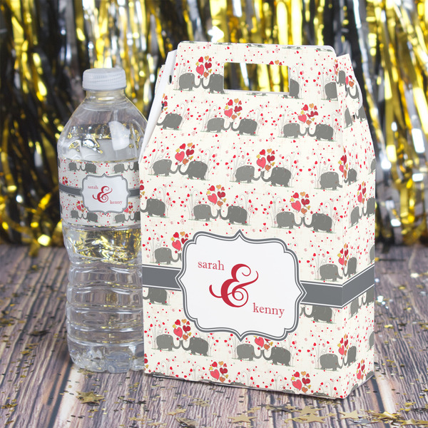 Elephants in Love Gable Favor Box - In Context