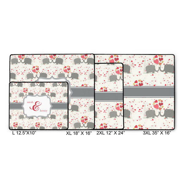 Elephants in Love Gaming Mats - SIZE CHART