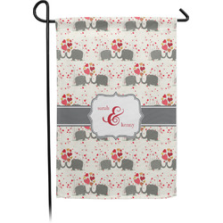 Elephants in Love Small Garden Flag - Single Sided w/ Couple's Names