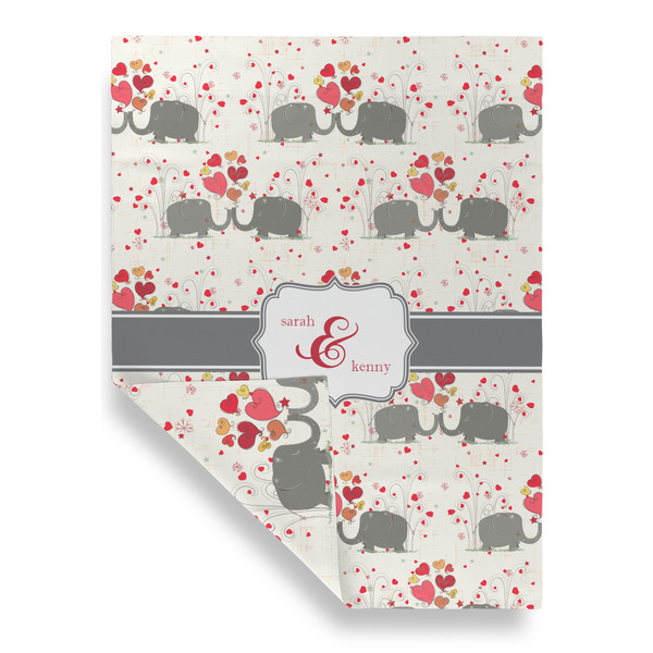 Elephants in Love Garden Flags - Large - Double Sided - FRONT FOLDED