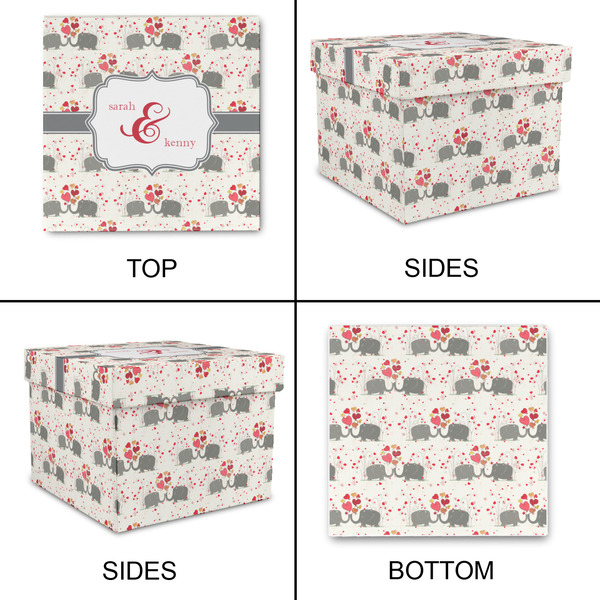 Elephants in Love Gift Boxes with Lid - Canvas Wrapped - Medium - Approval