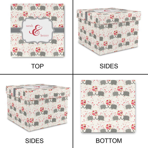 Elephants in Love Gift Boxes with Lid - Canvas Wrapped - Small - Approval