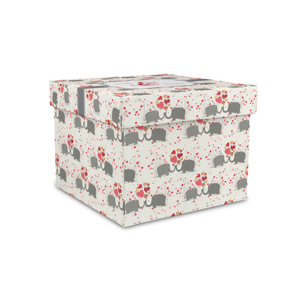 Elephants in Love Gift Boxes with Lid - Canvas Wrapped - Small - Front/Main