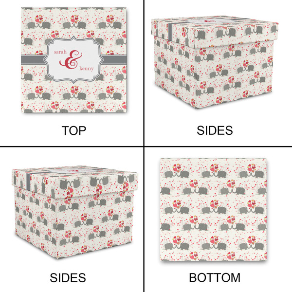 Elephants in Love Gift Boxes with Lid - Canvas Wrapped - X-Large - Approval