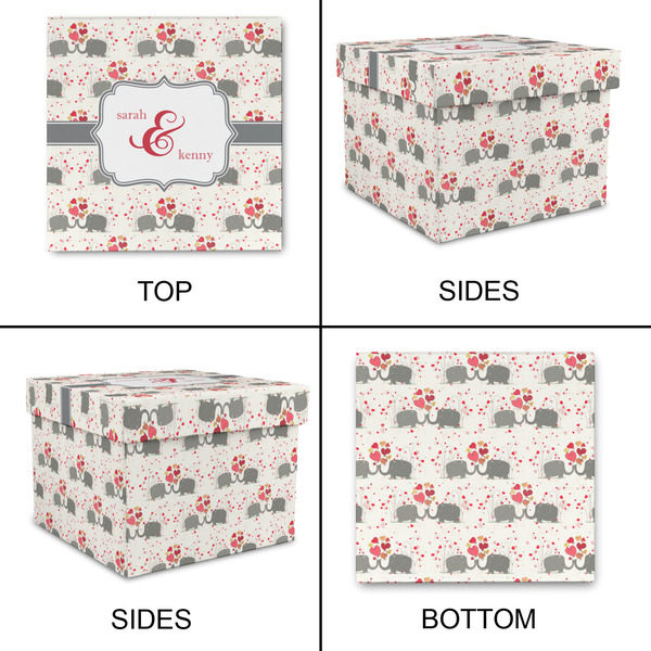 Elephants in Love Gift Boxes with Lid - Canvas Wrapped - XX-Large - Approval