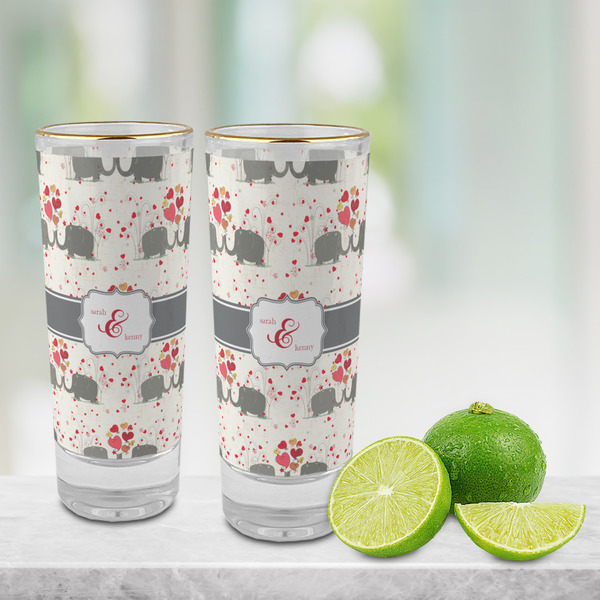 Elephants in Love Glass Shot Glass - 2 oz - LIFESTYLE