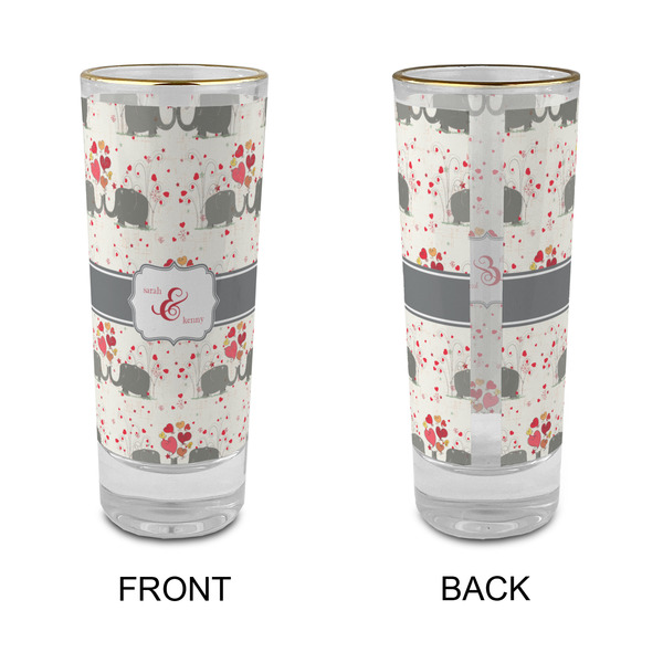Elephants in Love Glass Shot Glass - 2 oz - Single - APPROVAL