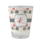 Elephants in Love Glass Shot Glass - 1.5 oz - Set of 4 (Personalized)