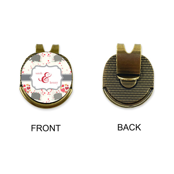 Elephants in Love Golf Ball Hat Clip Marker - Apvl - GOLD