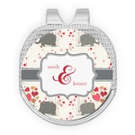 Elephants in Love Golf Ball Marker - Hat Clip - Silver