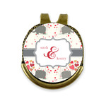 Elephants in Love Golf Ball Marker - Hat Clip - Gold