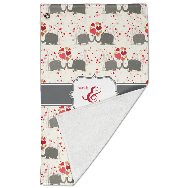 Elephants in Love Golf Towel - Folded (Large)