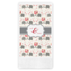 Elephants in Love Guest Napkins - Full Color - Embossed Edge (Personalized)
