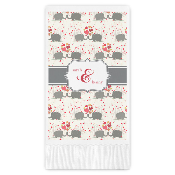 Custom Elephants in Love Guest Towels - Full Color (Personalized)