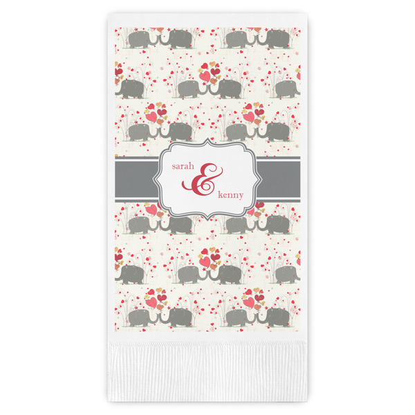 Custom Elephants in Love Guest Paper Towels - Full Color (Personalized)