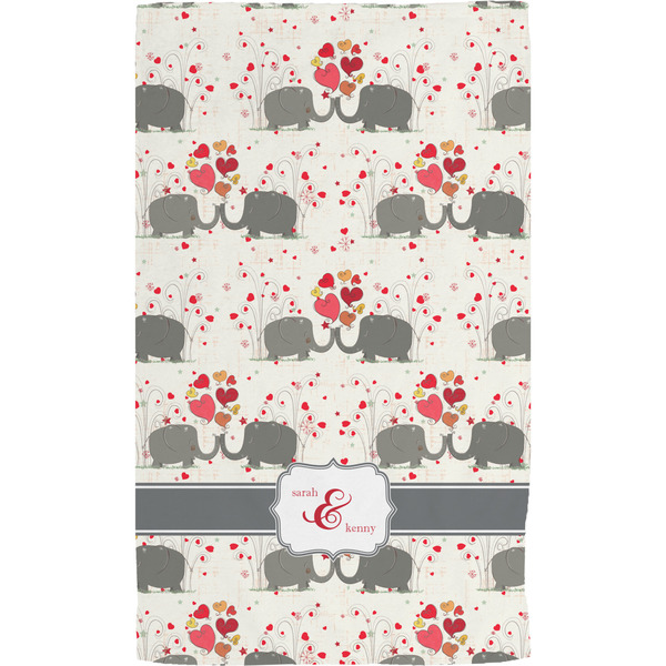 Elephants in Love Hand Towel (Personalized) Full