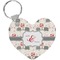 Elephants in Love Heart Plastic Keychain w/ Couple's Names