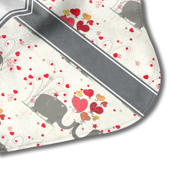 Elephants in Love Hooded Baby Towel- Detail Corner