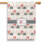 Elephants in Love 28" House Flag - Double Sided (Personalized)