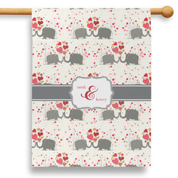 Elephants in Love 28" House Flag (Personalized)
