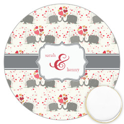 Elephants in Love Printed Cookie Topper - 3.25" (Personalized)