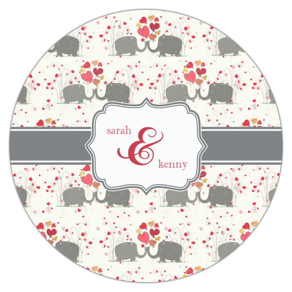 Elephants in Love Icing Circle - Large - Single