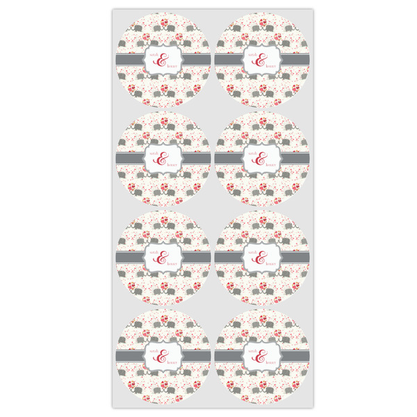 Elephants in Love Icing Circle - Medium - Set of 8