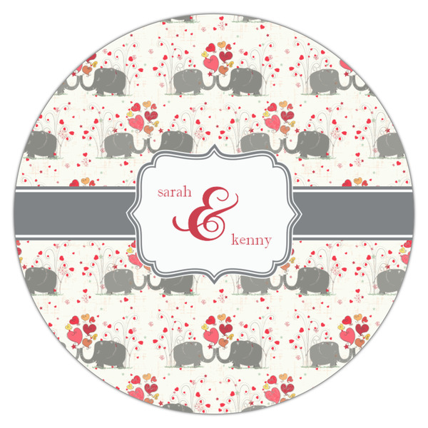Elephants in Love Icing Circle - Medium - Single