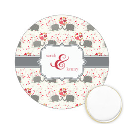 Elephants in Love Printed Cookie Topper - 2.15" (Personalized)