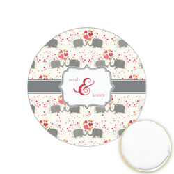 Elephants in Love Printed Cookie Topper - 1.25" (Personalized)