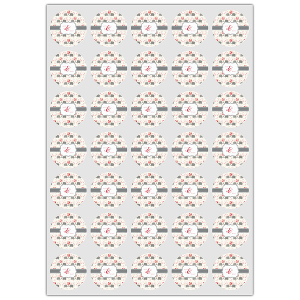 Elephants in Love Icing Circle - XSmall - Set of 35