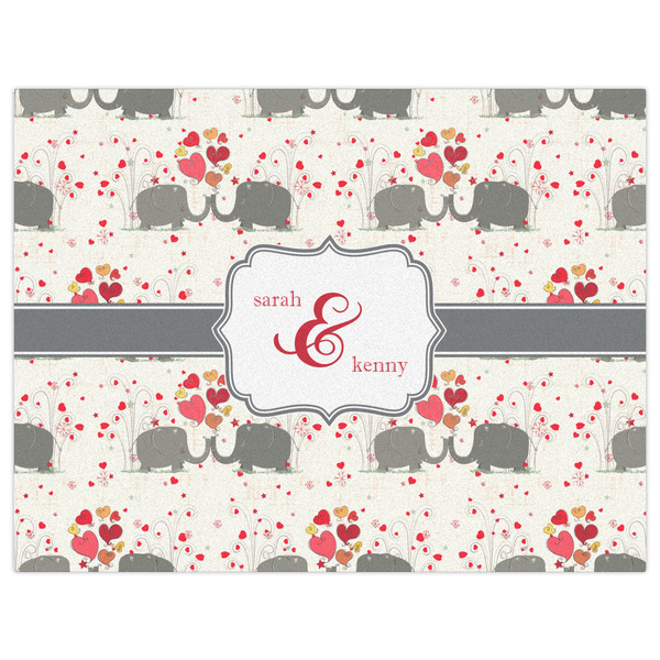 Elephants in Love Indoor / Outdoor Rug - 6'x8' - Front Flat