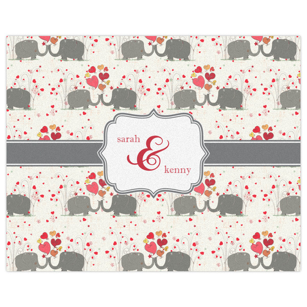 Elephants in Love Indoor / Outdoor Rug - 8'x10' - Front Flat