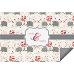 Elephants in Love Indoor / Outdoor Rug - 3'x5' (Personalized)