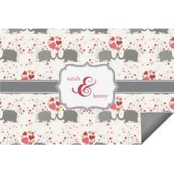 Elephants in Love Indoor / Outdoor Rug - 2'x3' (Personalized)