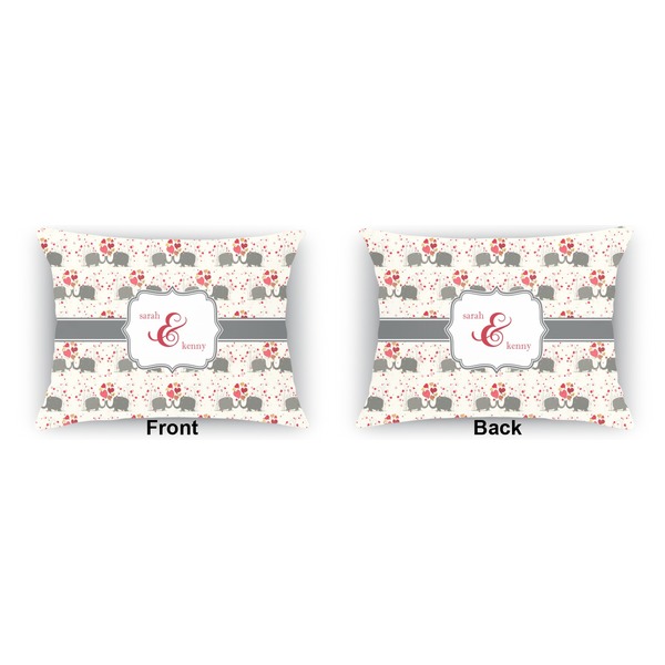Elephants in Love  Indoor Rectangular Burlap Pillow (Front and Back)