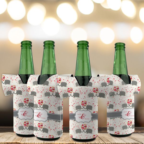 Elephants in Love Jersey Bottle Cooler - Set of 4 - LIFESTYLE