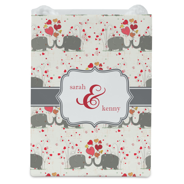 Elephants in Love Jewelry Gift Bag - Matte - Front