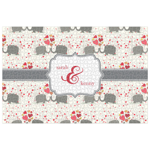 Custom Elephants in Love Jigsaw Puzzle - 1000-piece (Personalized)