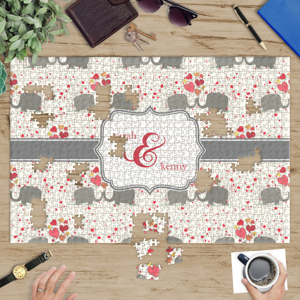 Elephants in Love Jigsaw Puzzle 1014 Piece - In Context