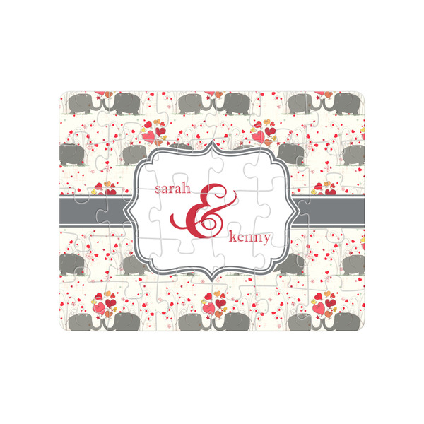 Custom Elephants in Love Jigsaw Puzzles (Personalized)