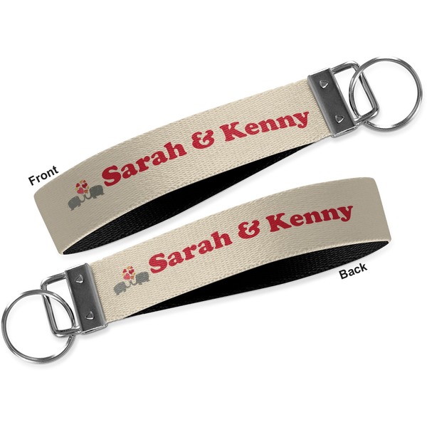 Elephants in Love Key-chain - Metal and Nylon - Front and Back