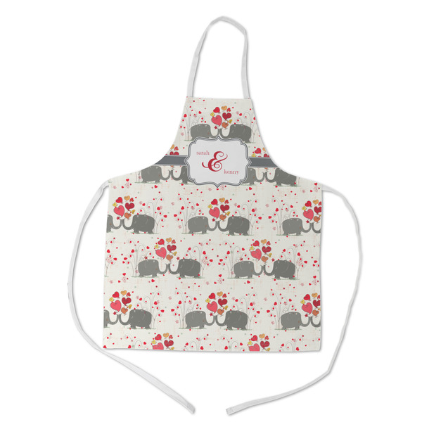Custom Elephants in Love Kid's Apron - Medium (Personalized)