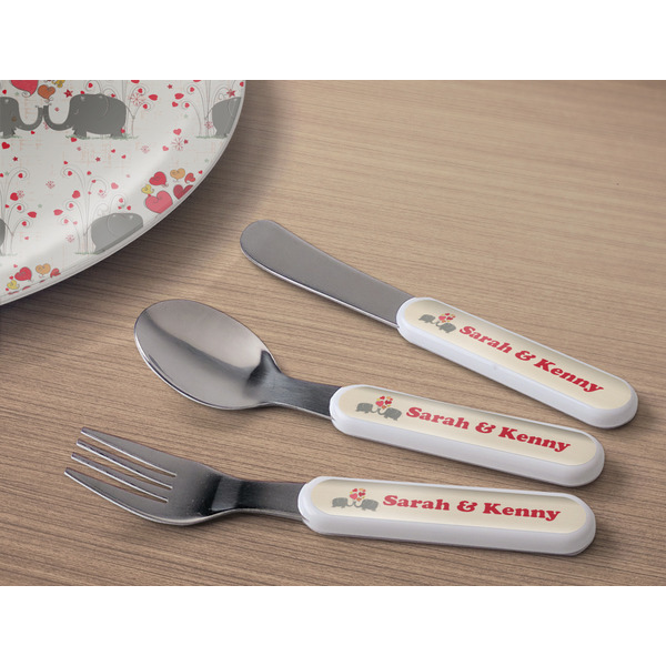 Elephants in Love Kids Flatware w/ Plate