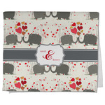 Elephants in Love Kitchen Towel - Poly Cotton w/ Couple's Names