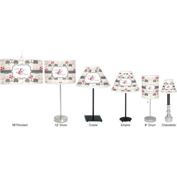 Elephants in Love Lamp Full View Size Comparison