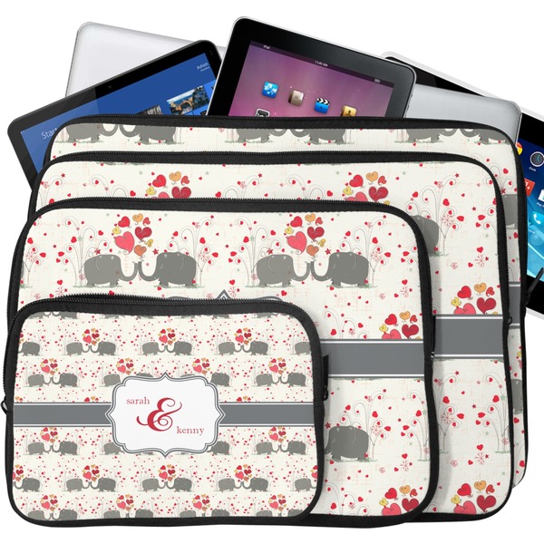 Elephants in Love Laptop Case Sizes