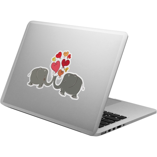 Custom Elephants in Love Laptop Decal